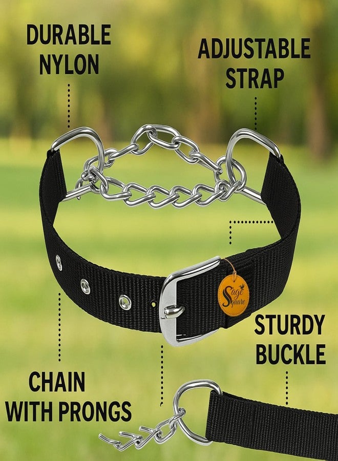 سايج سكوير طوق سلسلة خانق للكلاب من سيج سكوير - طوق معدني منزلق لتدريب الكلاب والتحكم في المقود وتصحيح السلوك | سلسلة فولاذية انزلاقية سلسة للمشي والطاعة والاستخدام الخارجي وتأديب الحيوانات الأليفة (0.75 بوصة) - Image 3